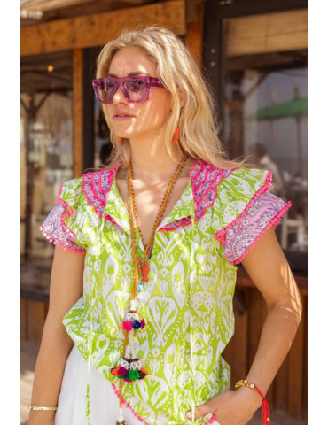PLACE DU SOLEIL Green Bluse